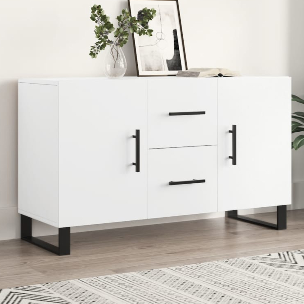 vidaXL 2 Door 2 Drawer White Wide Sideboard Image 1