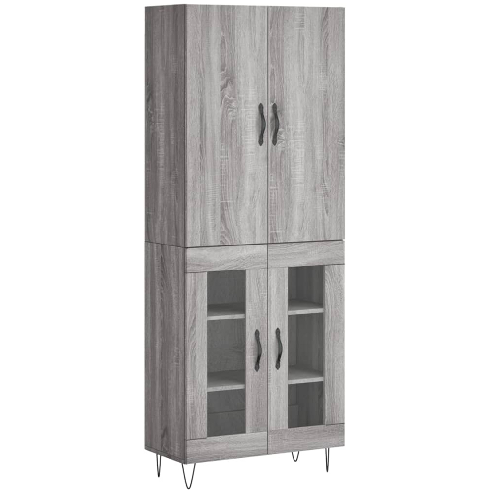 vidaXL 4 Door Grey Sonoma Highboard Image 2