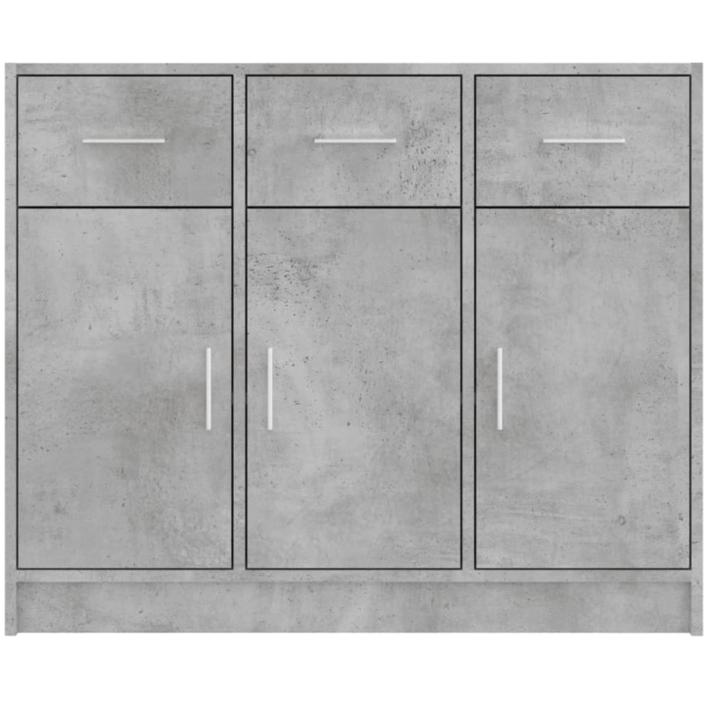 vidaXL 3 Door 3 Drawer Concrete Grey Sideboard Image 5