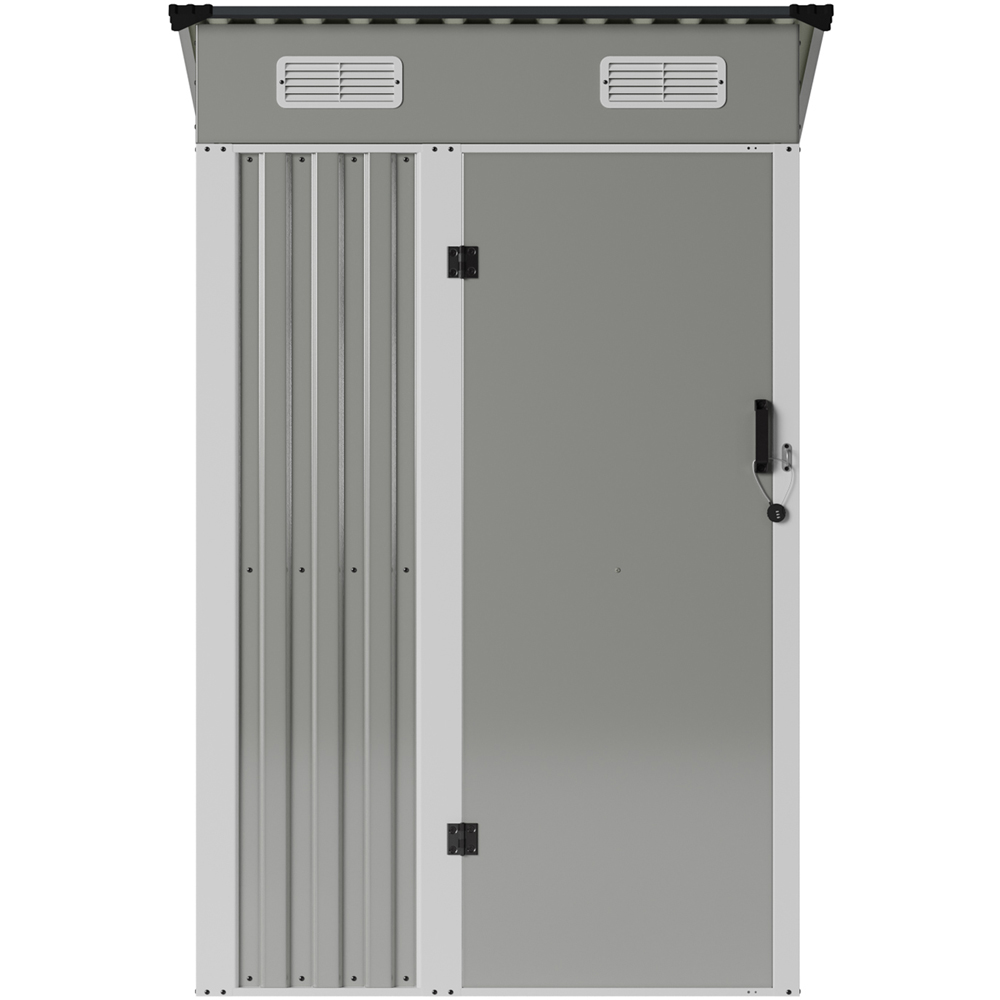 Living and Home 4 x 3ft Grey Pent Quick Assembly Metal Garden Storage Shed Image 1