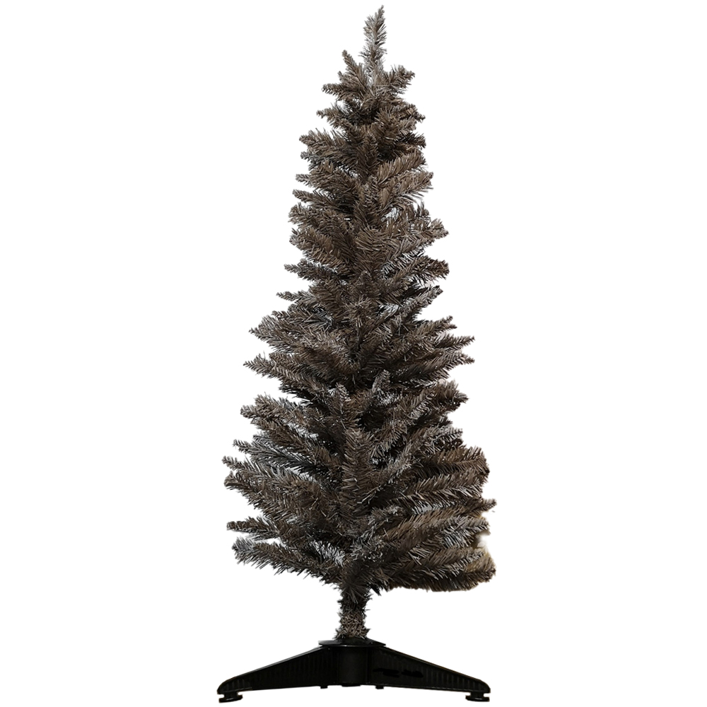 Snowtime Grey Pine Wrapped Pencil Artificial Christmas Tree 4ft Image 1