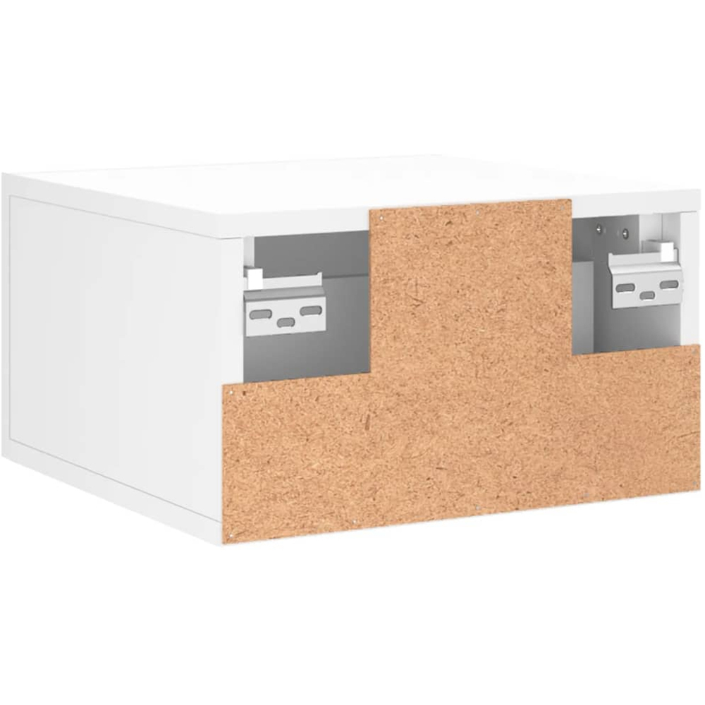 vidaXL Single Drawer White Wall Mounted Bedside Cabinet Image 8