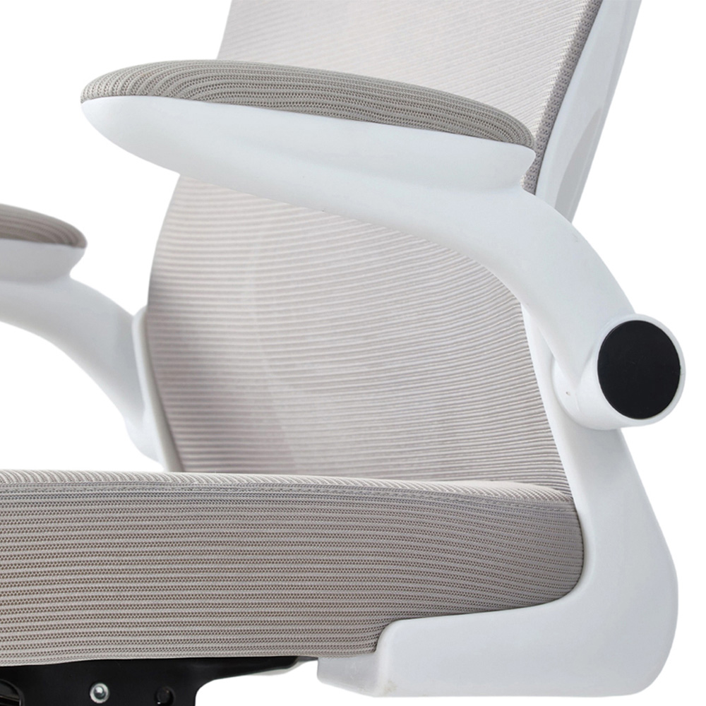 Living and Home White and Grey Mesh Swivel and Adjustable Office Chair Image 5