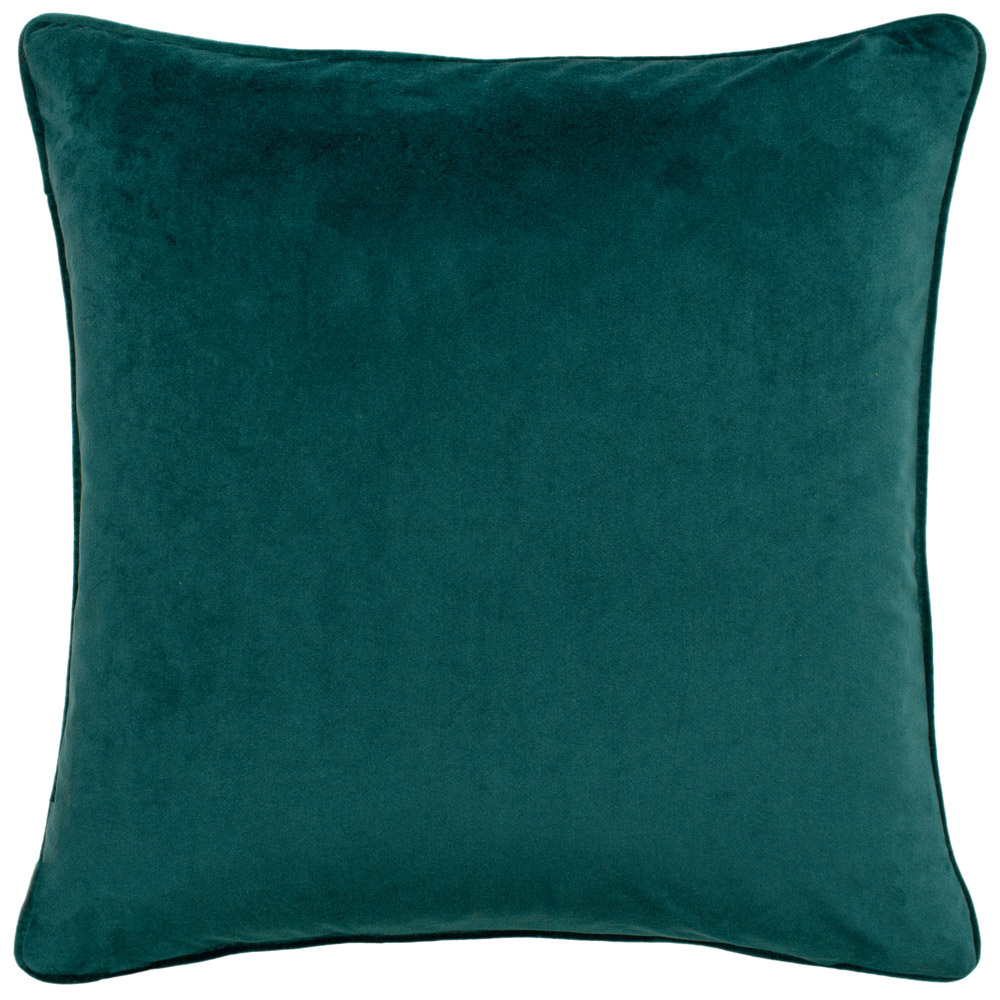 Paoletti Avenue Teal Velvet Jacquard Cushion Image 3