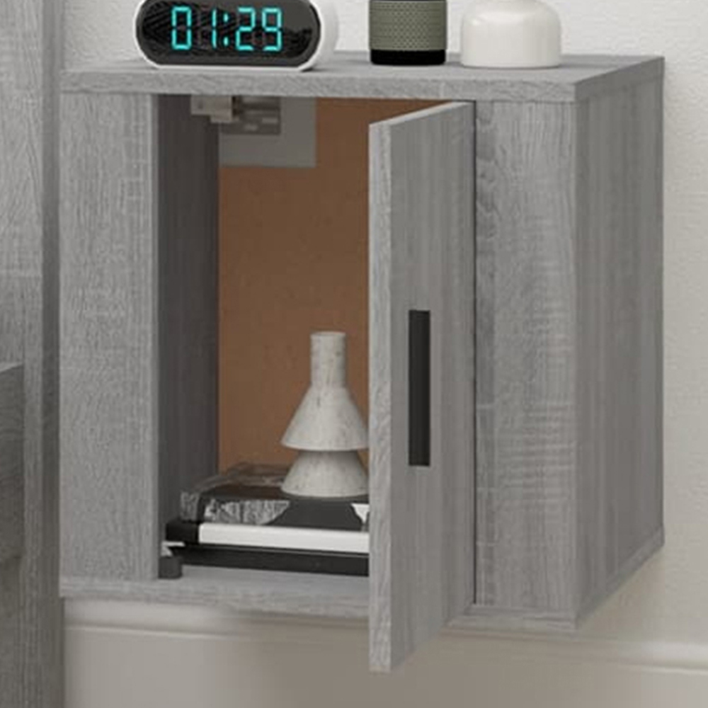 vidaXL Single Door Grey Sonoma Wall Mounted TV Cabinet Image 1