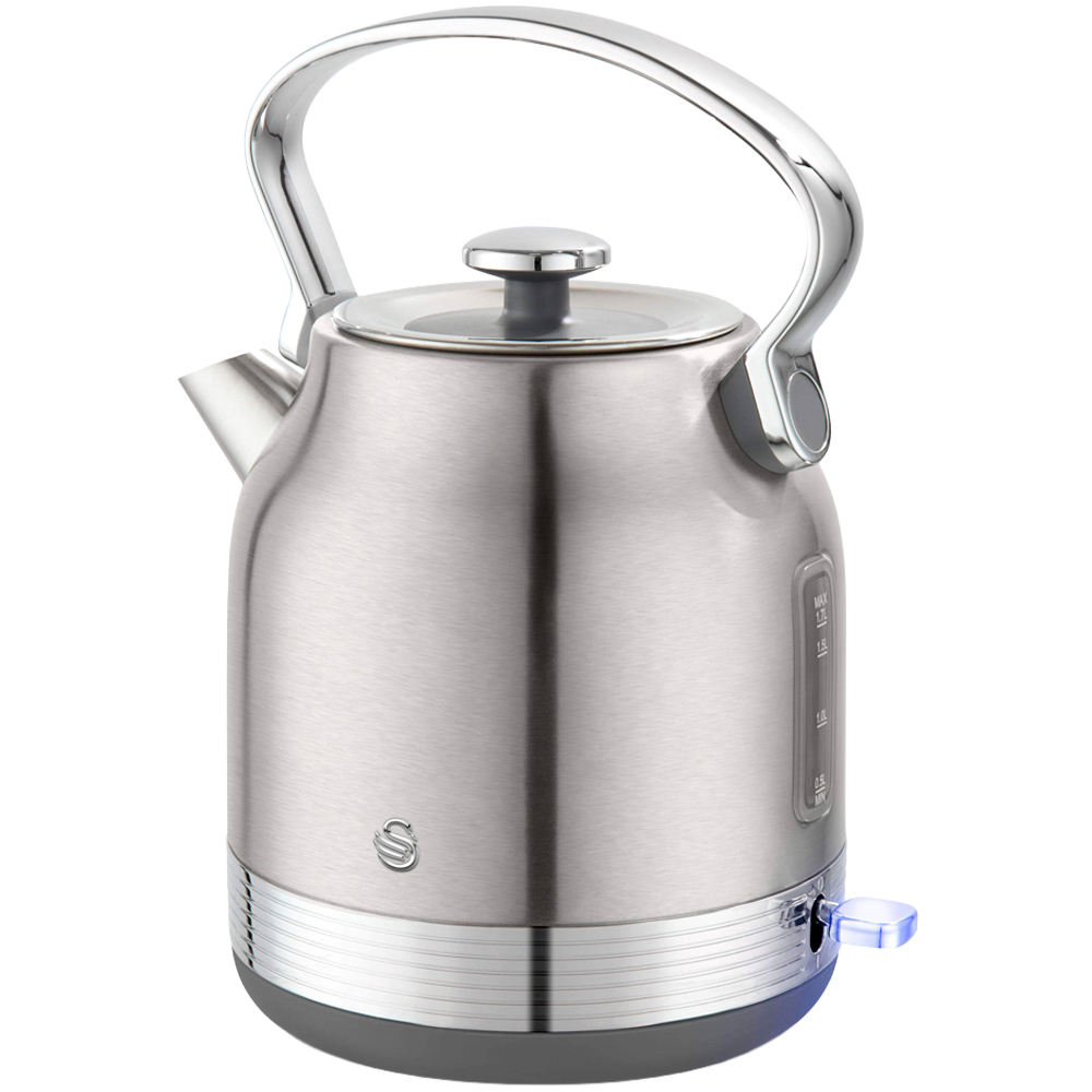 Swan Retro Revive Silver Rapid Boil 1.7L Traditional Kettle Image 1