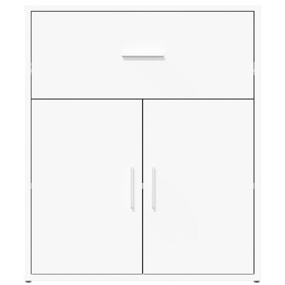 vidaXL 2 Door Single Drawer White Sideboard Set of 2 Image 4