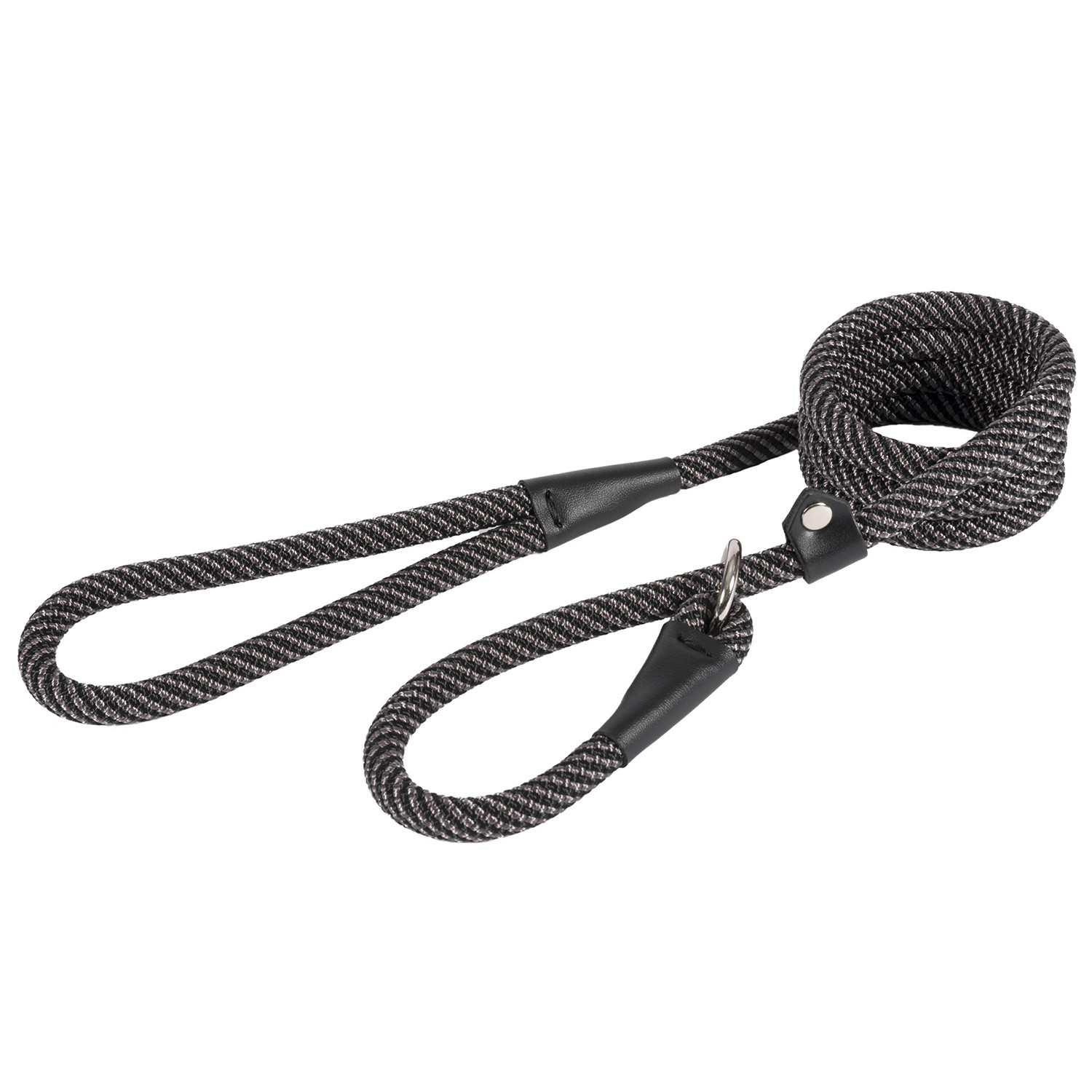 Deluxe Slip Rope Lead - Black/Grey Image