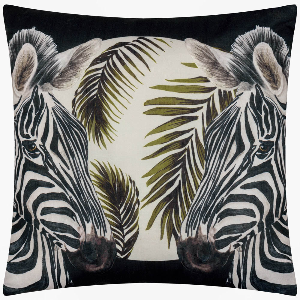Paoletti Leopardis Multicolour Zebra Woven Polyester Filled Outdoor Cushion 50 x 50cm Image 1