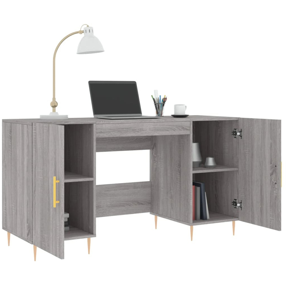 vidaXL 2 Door Computer Desk Grey Sonoma Image 9