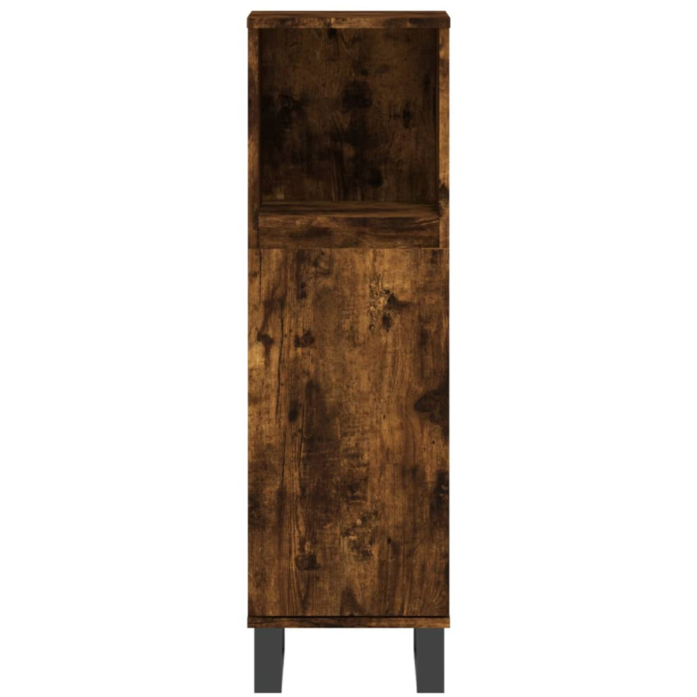 vidaXL Single Door Smoked Oak Bathroom Cabinet Image 6