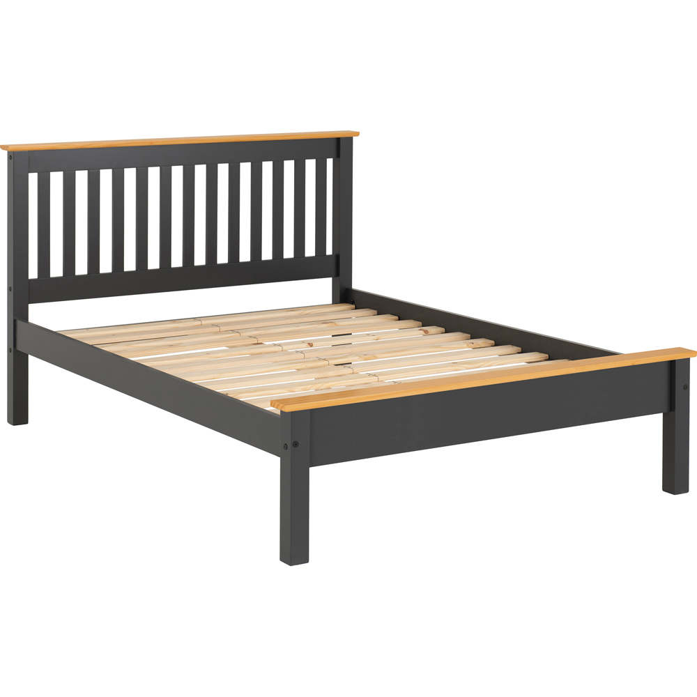 Seconique Monaco King Size Grey and Oak Effect Low End Bed Image 2