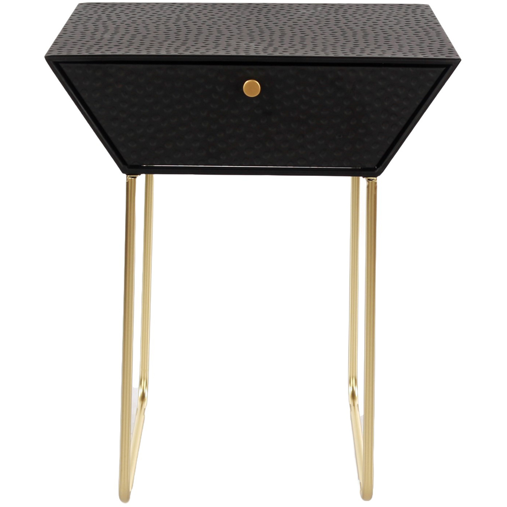 Core Products Apollo Single Drawer Black and Gold Metal Bedside Cabinet Image 3
