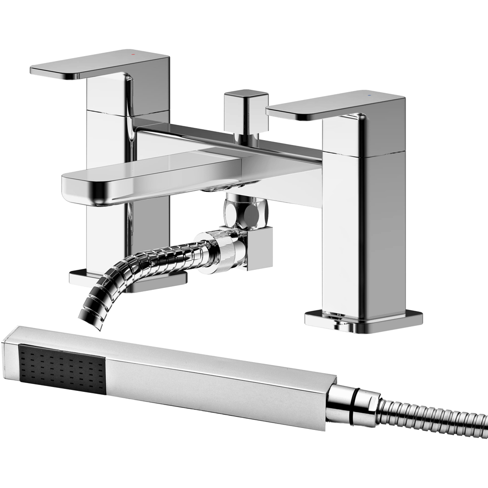 nuie Windon Chrome Deck Mounted Bath Shower Mixer Kit Image 1
