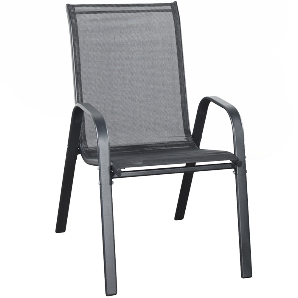 Outdoor Living Brooke 2 Seater Black Bistro Set with Foot Stools Image 5