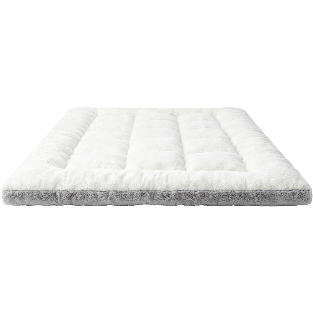 Living and Home Double White and Grey Plush Quilted Mattress Topper Image 5