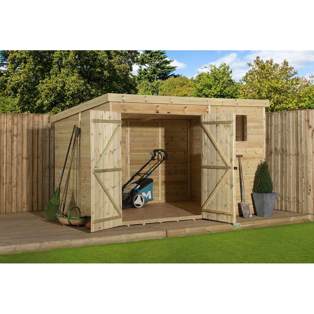 Empire Sheds 4000 10 x 8ft Double Door Tongue and Groove Pent Garden Shed Image 2