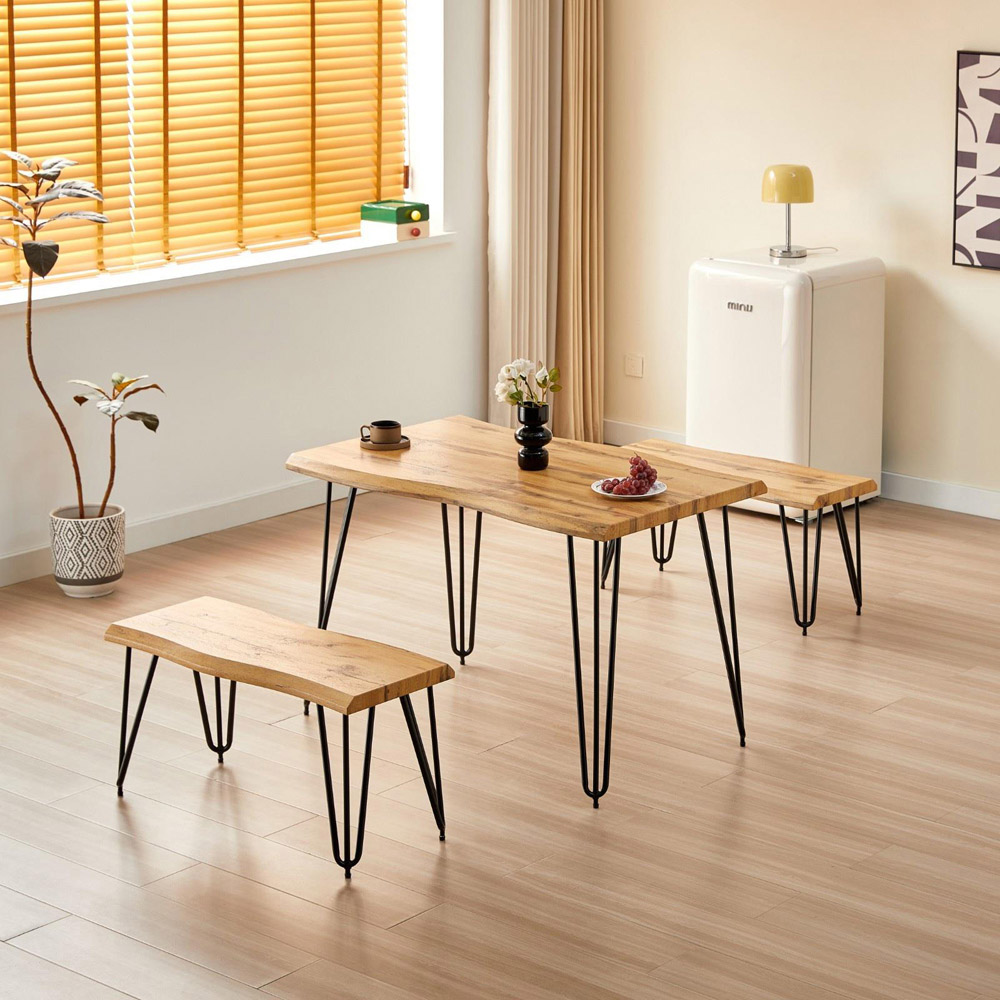 Kosy Koala 4 Seater Rustic Brown Dining Set Image 4