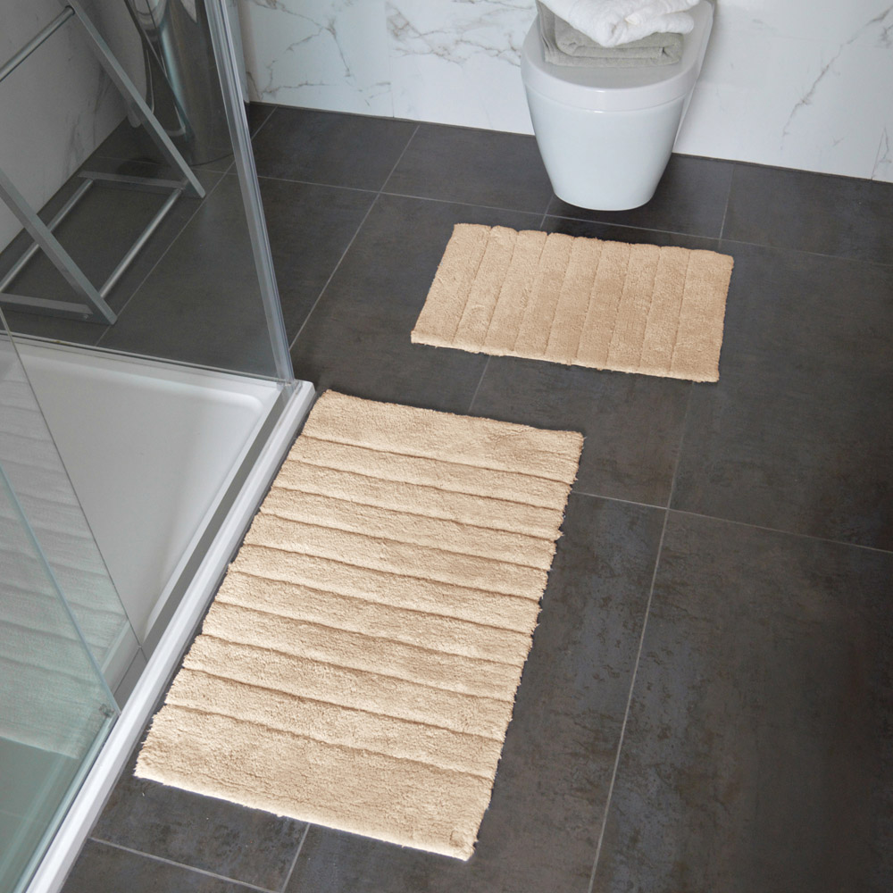 Allure Bath Fashions Stone Ribbed Bath Mat Set 2 Piece Image 2