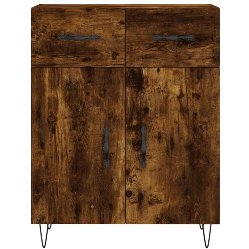 vidaXL 2 Door 2 Drawer Smoked Oak Sideboard Image 4