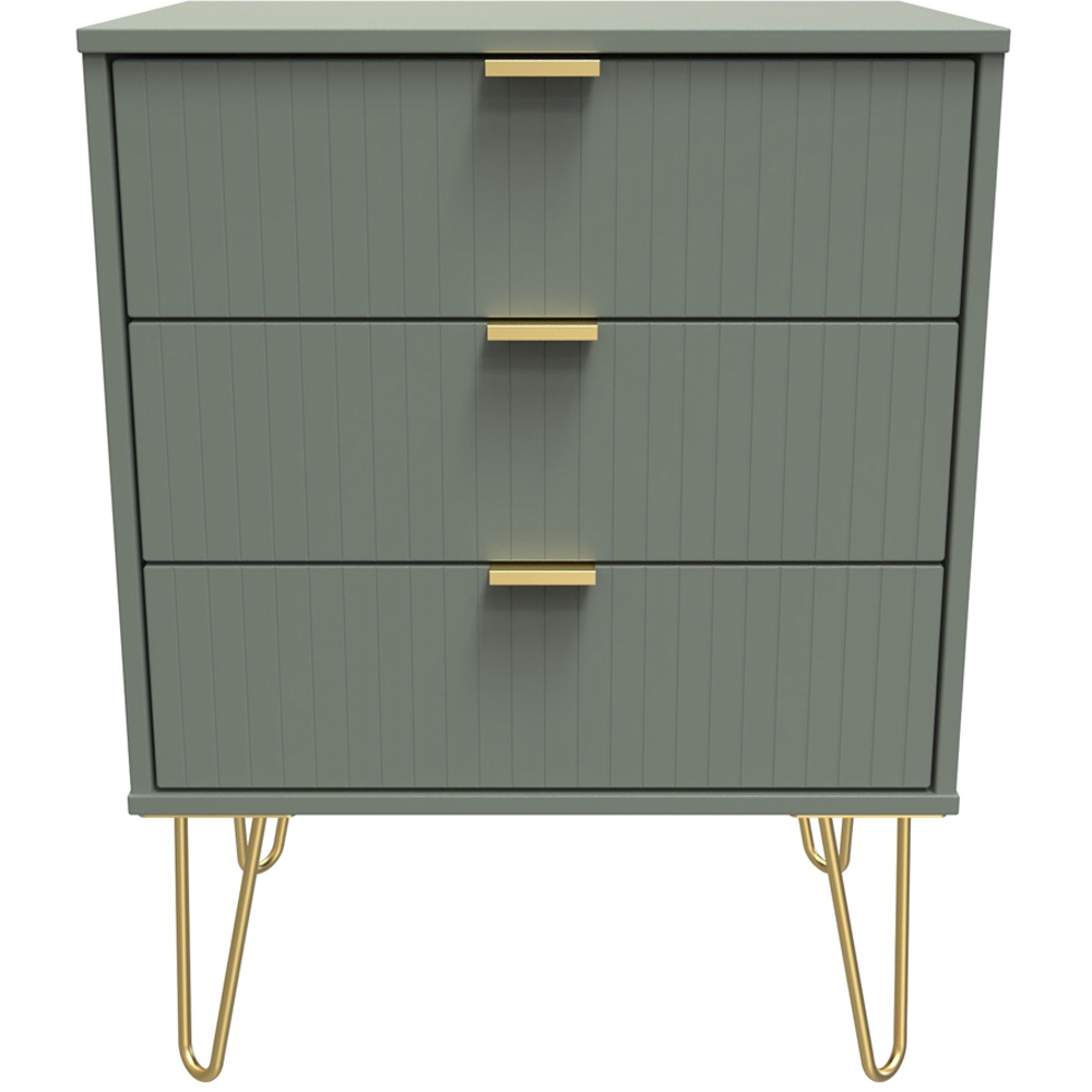 Crowndale 3 Drawer Reed Green Chest of Drawers Ready Assembled Image 3
