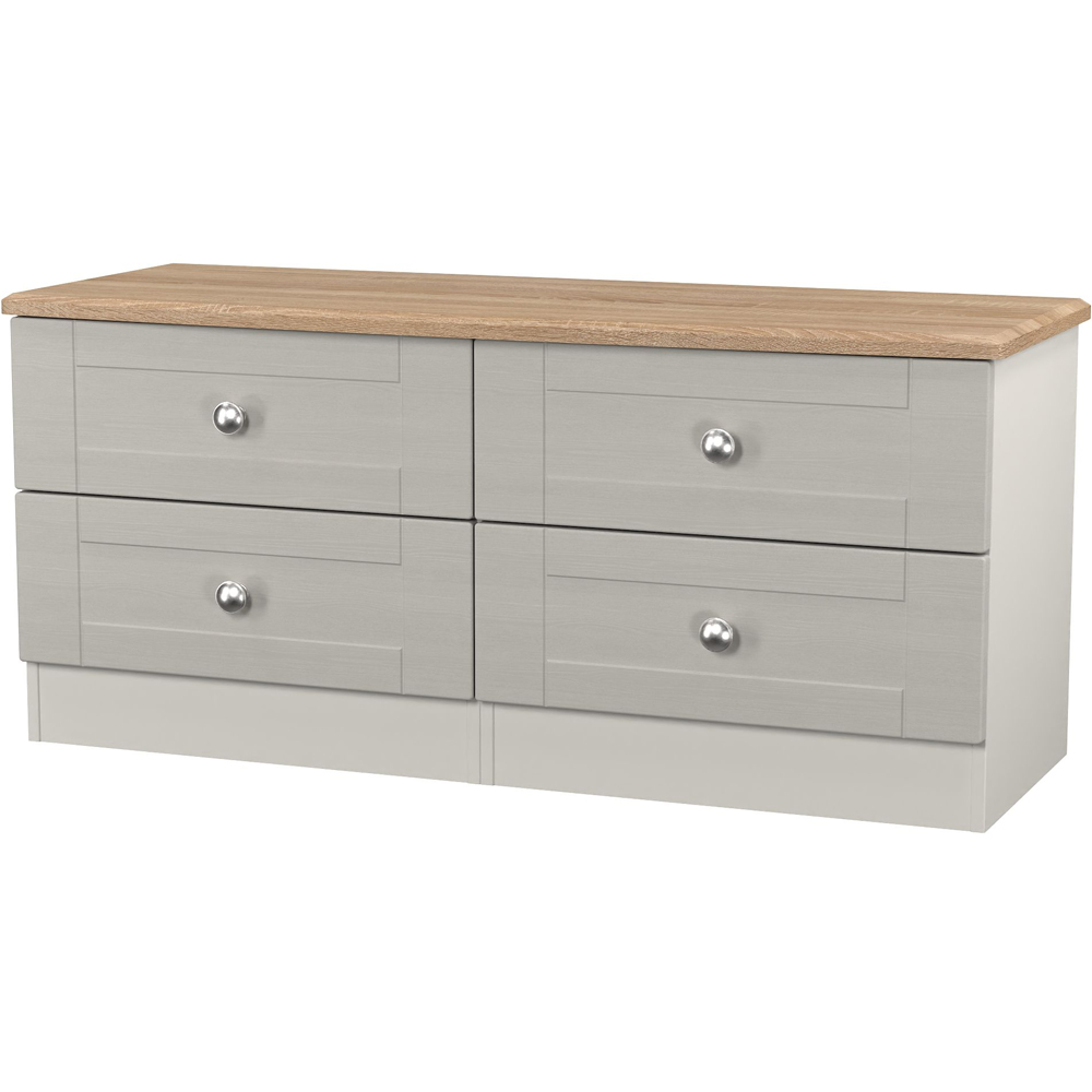 Crowndale Sussex 4 Drawer Grey Ash and Bardolino Oak Bed Box Ready Assembled Image 3