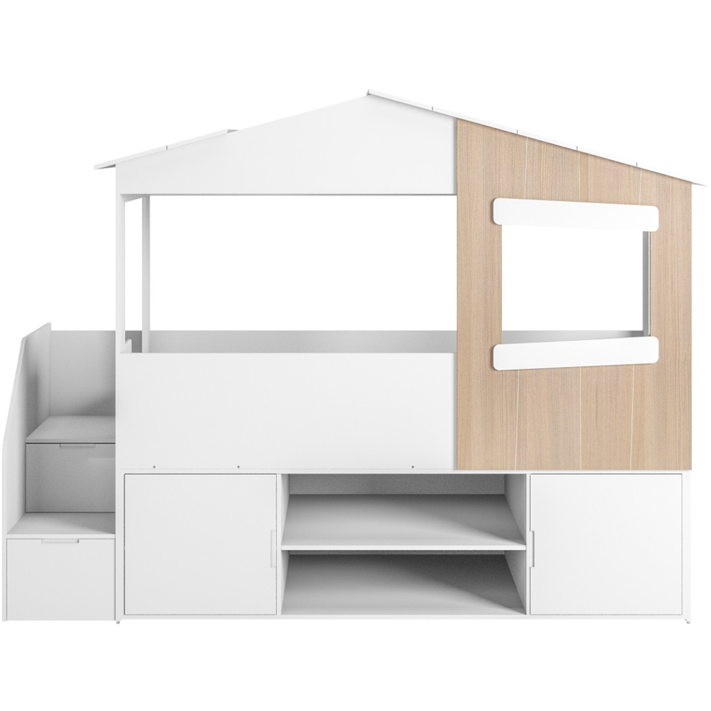 Flair Dreamland White and Oak House Staircase Mid Sleeper with Storage Image 3