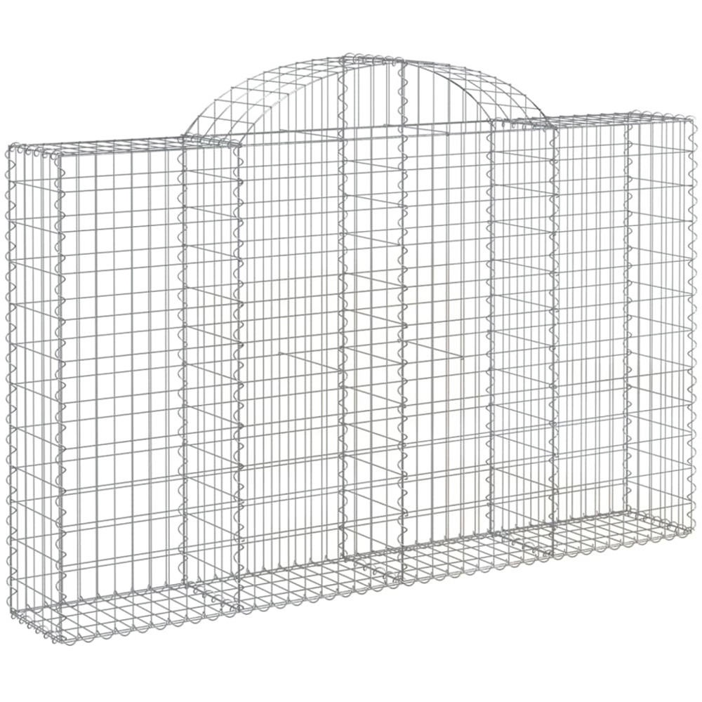 vidaXL Silver Galvanised Iron Arched Gabion Basket 200 x 30 x 120/140cm 40 Pack Image 1