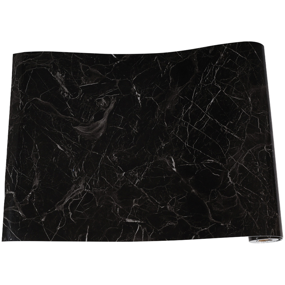 Living and Home Realistic Marble Black Wallpaper Image 2