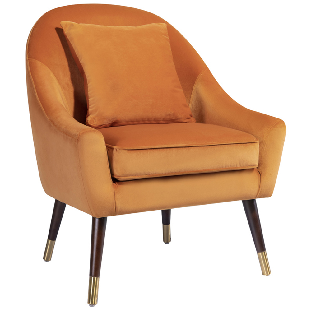 Artemis Home Octavia Orange Velvet Accent Chair Image 2