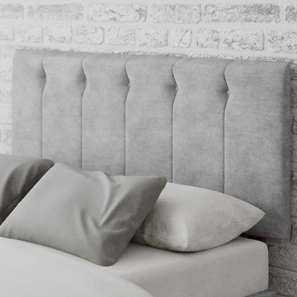 Aspire Furniture Hepburn King Size Silver Soft Touch Linen Headboard Image 1