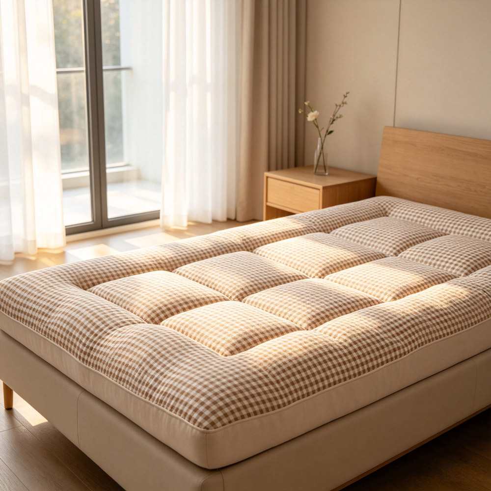 Living and Home King Size Light Brown Quilted Mattress Topper Image 7