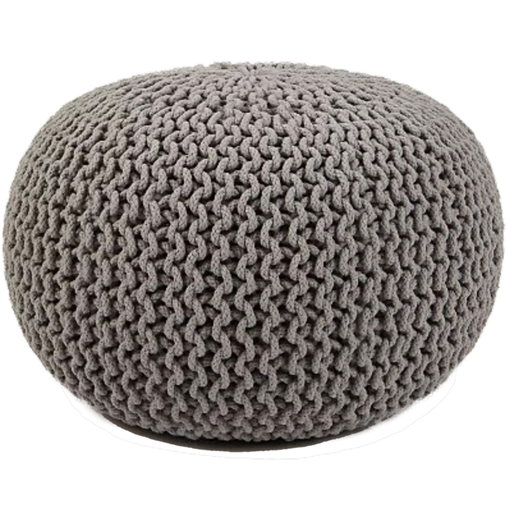 Kaikoo Knitted Grey Knitted Pod Pouffe Image 2