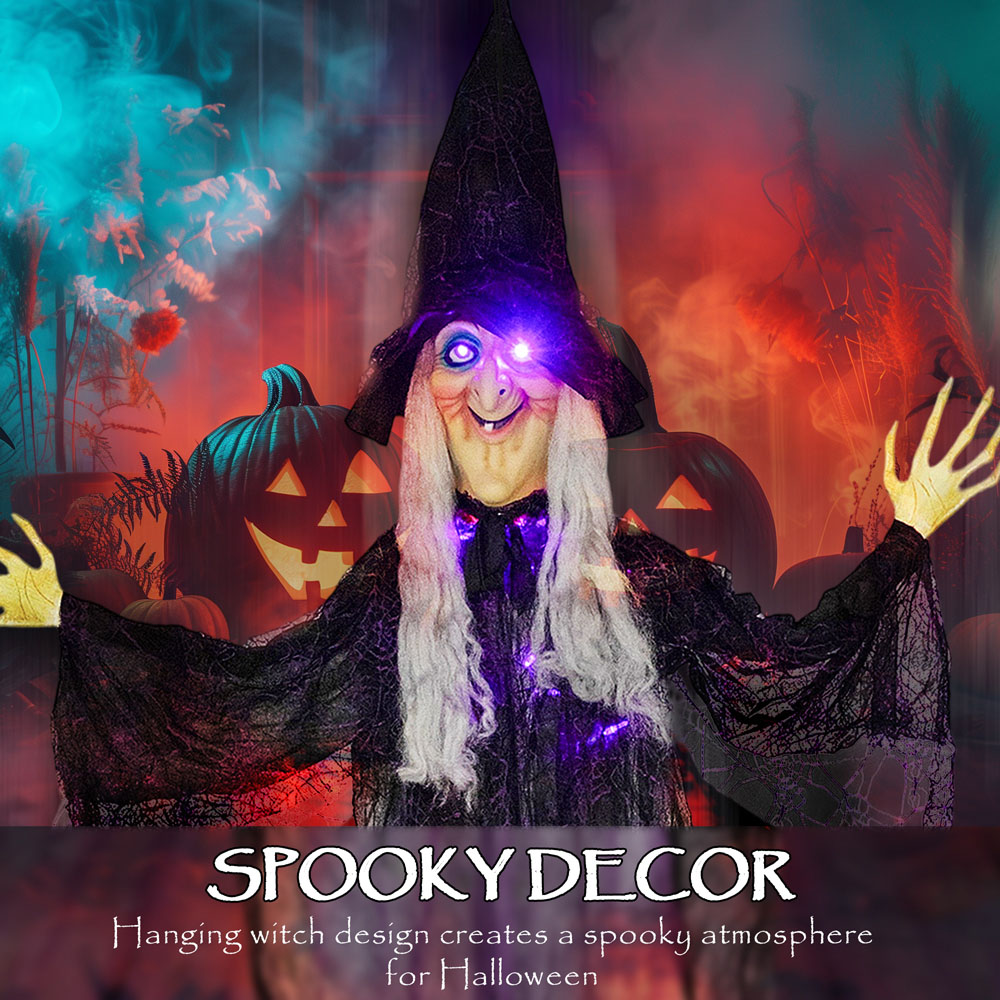 Outsunny Voice Activated Animatronics Witch Halloween Decoration 6ft Image 8