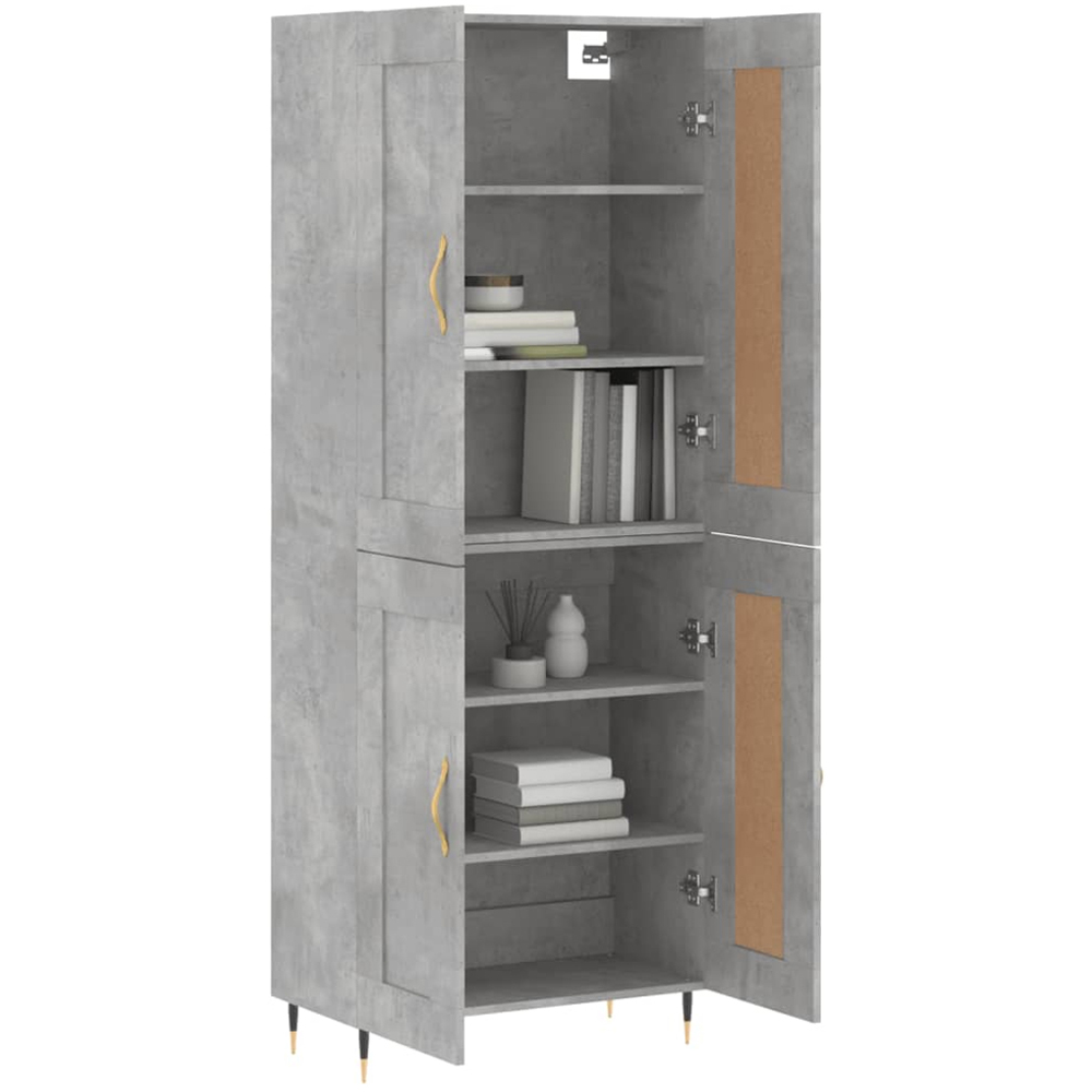 vidaXL 4 Door Concrete Grey Highboard Image 3