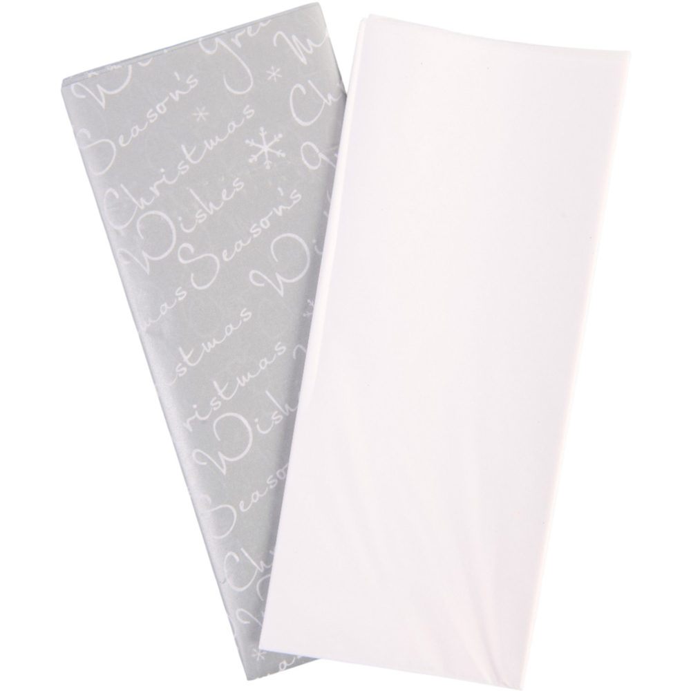 Pack of Eight Sheets Silver Script Paper Image 2