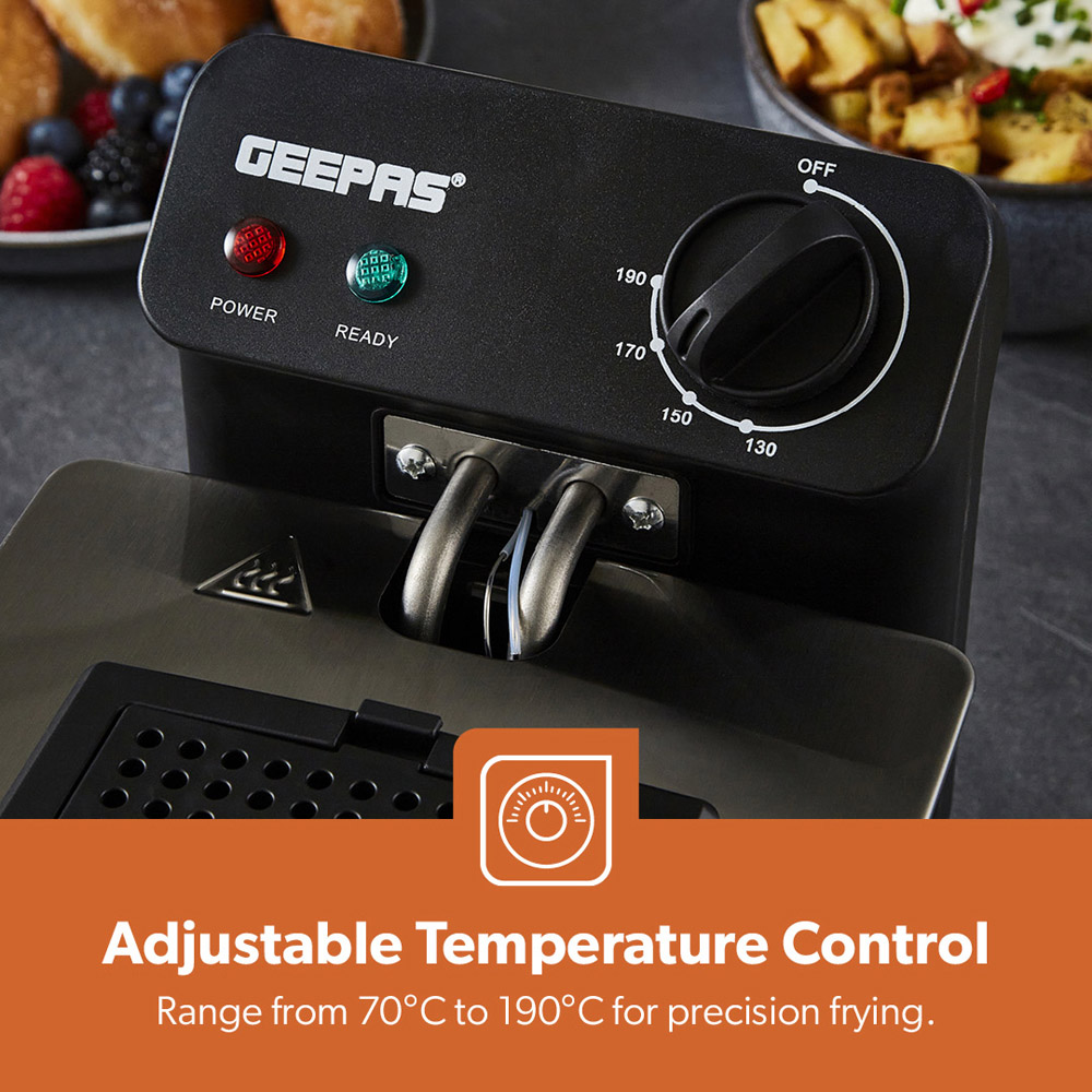 Geepas GDF36011UK Stainless Steel 3L Deep Fat Fryer 2100W Image 5