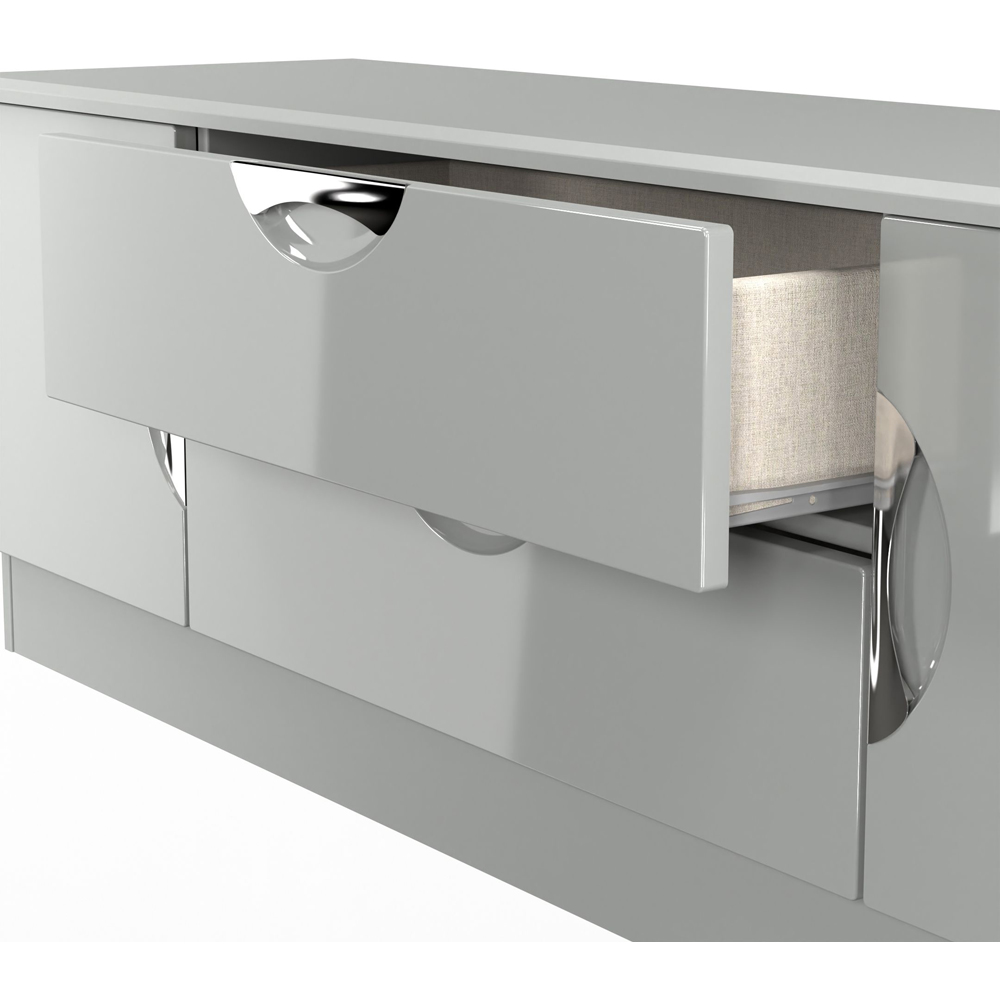 Crowndale Camden 2 Door 2 Drawer Grey Gloss and Dusk Grey Wide TV Unit Ready Assembled Image 7