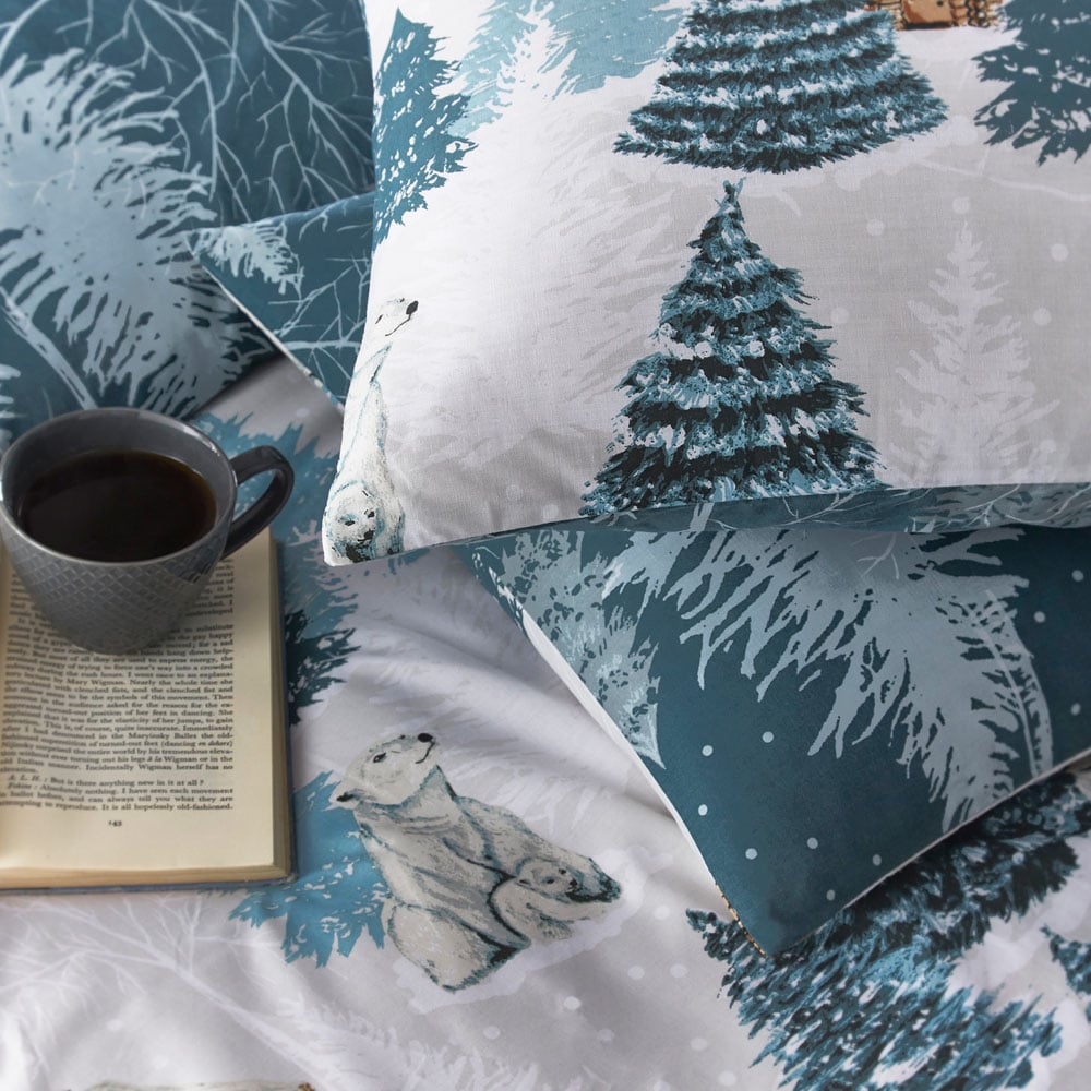 furn. Arcticus Double Blue Arctic Animal Duvet Cover Set Image 3