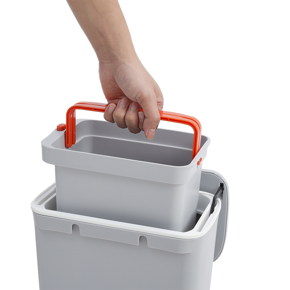 Living and Home Grey Trash Bin with Inner Bucket 9L Image 7