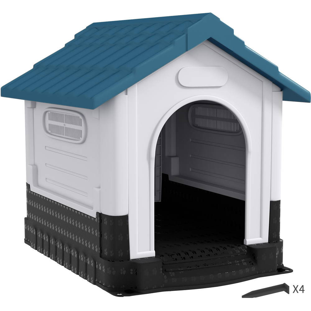PawHut Blue Outdoor Medium and Large Dog Kennel Image 3