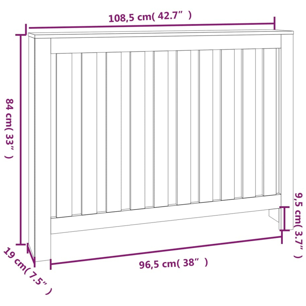 vidaXL Natural Pine Wood Radiator Cover 840 x 1085mm Image 5