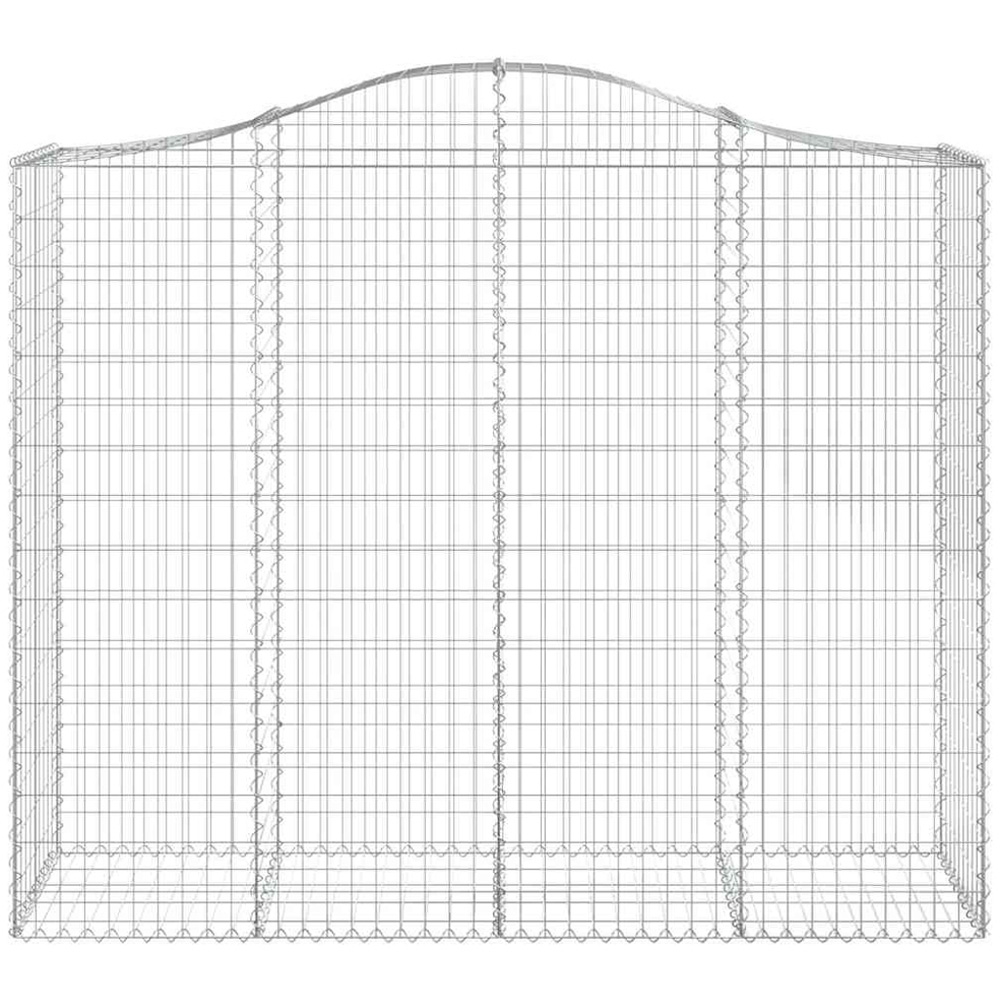 vidaXL Silver Galvanised Iron Arched Gabion Basket 200 x 50 x 160/180cm Image 2
