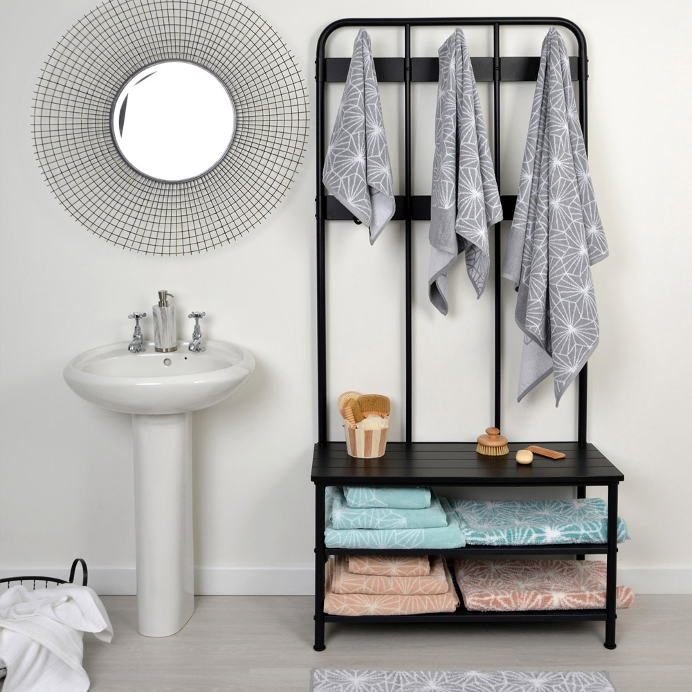 Allure Bath Fashions Grey Geometric Bath Towel Image 2
