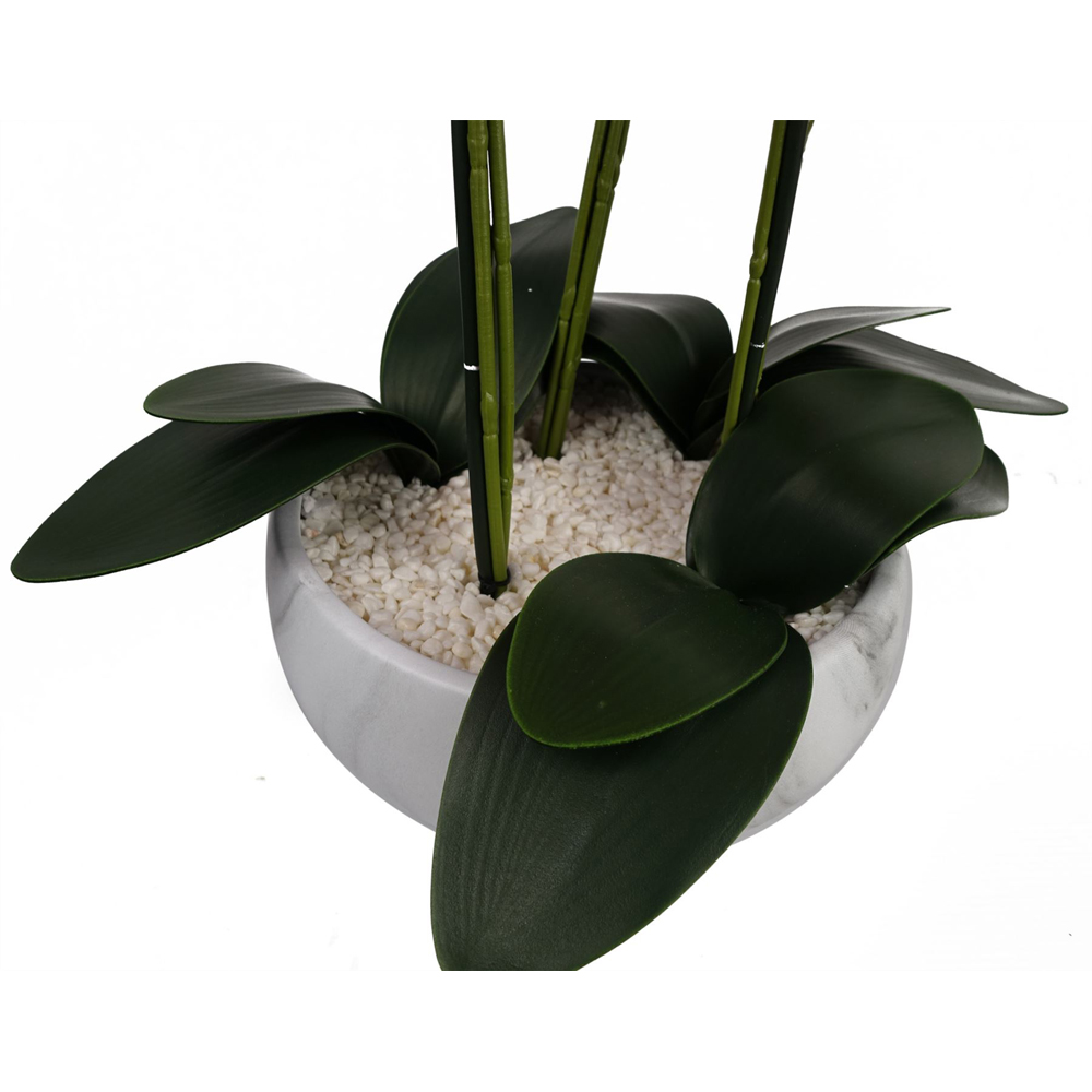 Botanik White Orchid Artificial Tree in Marble Effect Ceramic Planter 60cm Image 3