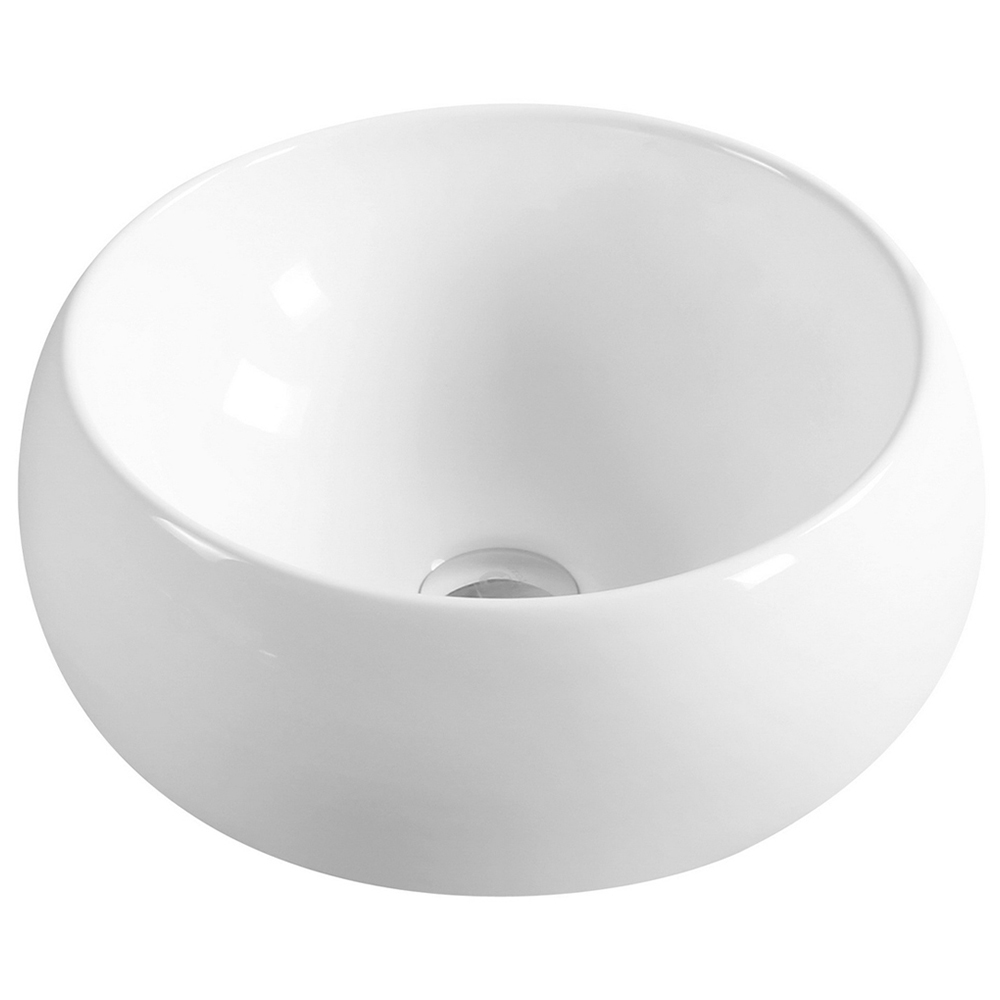 Limoge White Ceramic Domed Round Countertop Basin 400mm Image 1