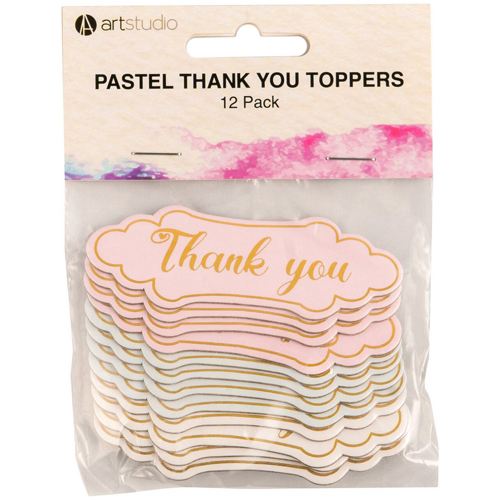 Art Studio Pastel Thank You Toppers Image 2