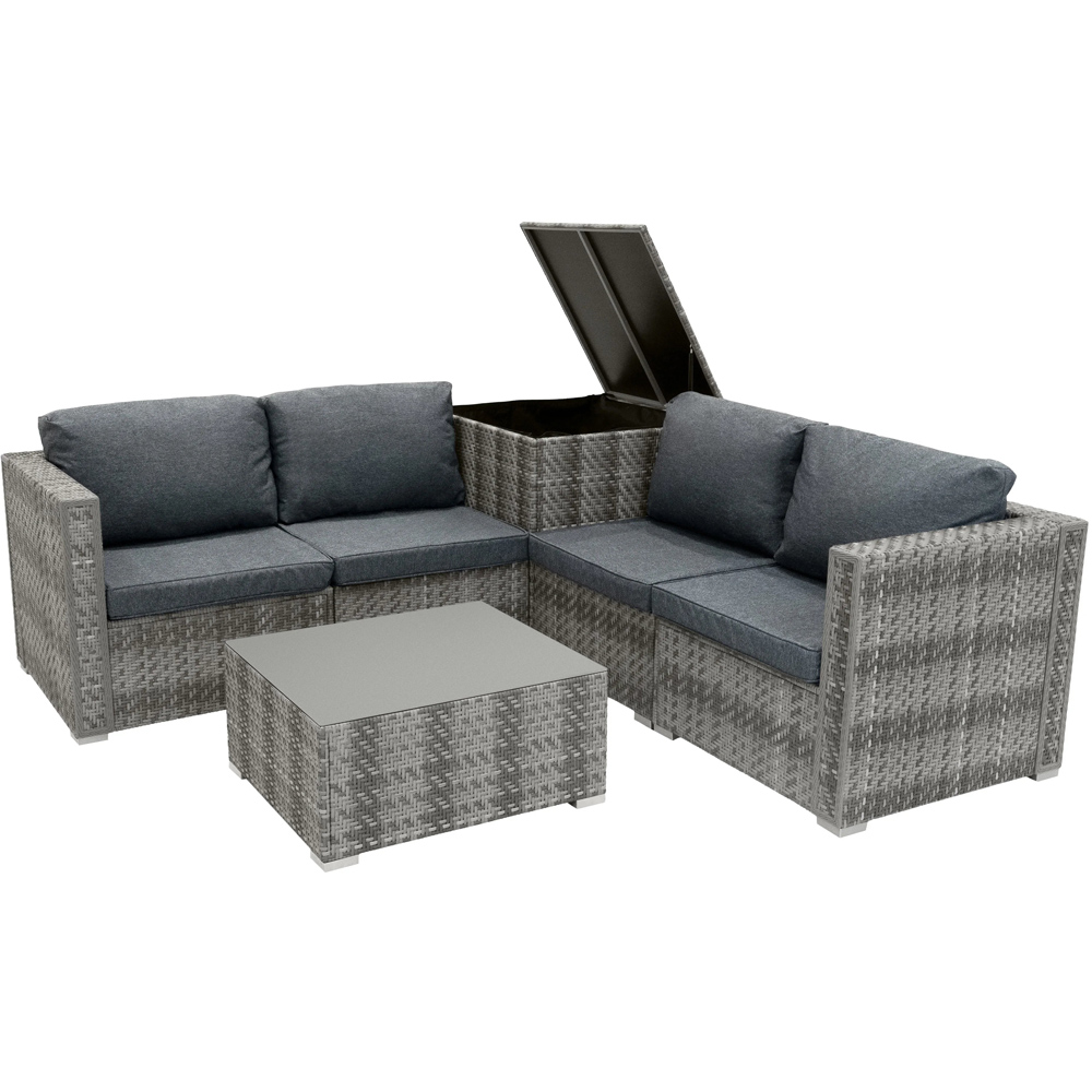 MonsterShop 6 Piece Grey Rattan Modular Furniture Set Image 2