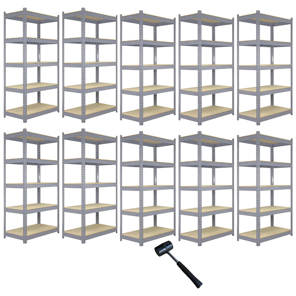 Monster Shop Q-Rax 5 Tier Grey Metal Racking Units 10 Pack Image 7