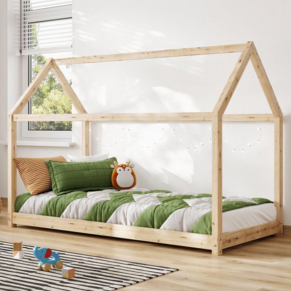 Flair Single Pine Wooden Play House Bed Frame Image 1
